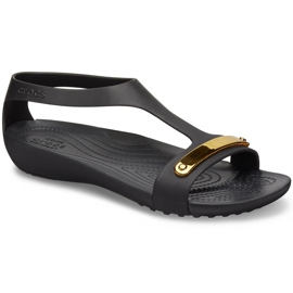 Sandale Crocs pentru femei Serena Metallic Bar Sdl W negru-auriu 206421 751