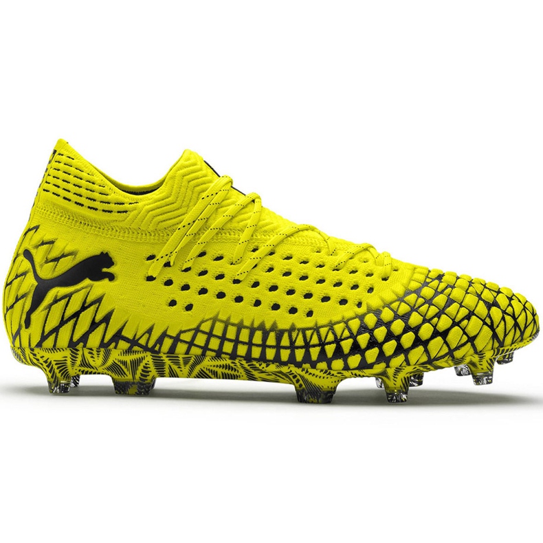 Ghete de fotbal Puma Future 4.1 Netfit Fg Ag galben-negru 105579 03