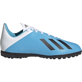 Ghete de fotbal Adidas X 19.4 Tf Junior albastru și alb F35347 multicolor Ghete de fotbal Adidas X 19.4 Tf Junior albastru și alb F35347 multicolor