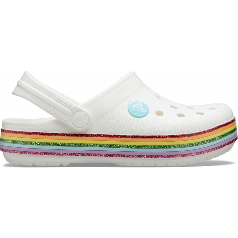 Crocs pentru copii Crocband Rainbow Glitter Clg K alb 206151 100