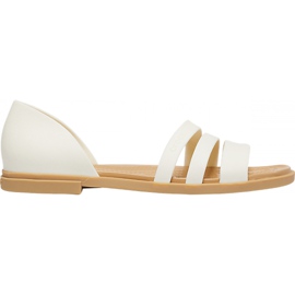 Sandale Crocs pentru femei Tulum Open Flat W Pearl 206109 1CQ alb
