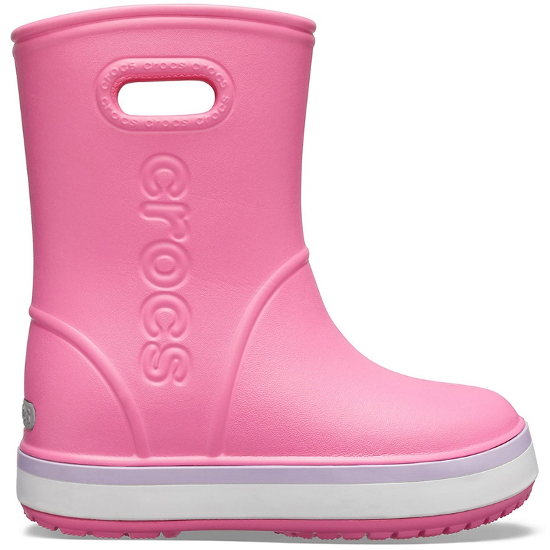 Cizme de ploaie Crocs pentru copii Crocband Rain Boot Kids roz 205827 6QM