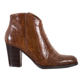 Filippo Cizme de moda imprimeu sarpe maro