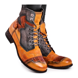 Cizme de damă Cizme din piele caldă Maciejka Galben 04625-07 maro