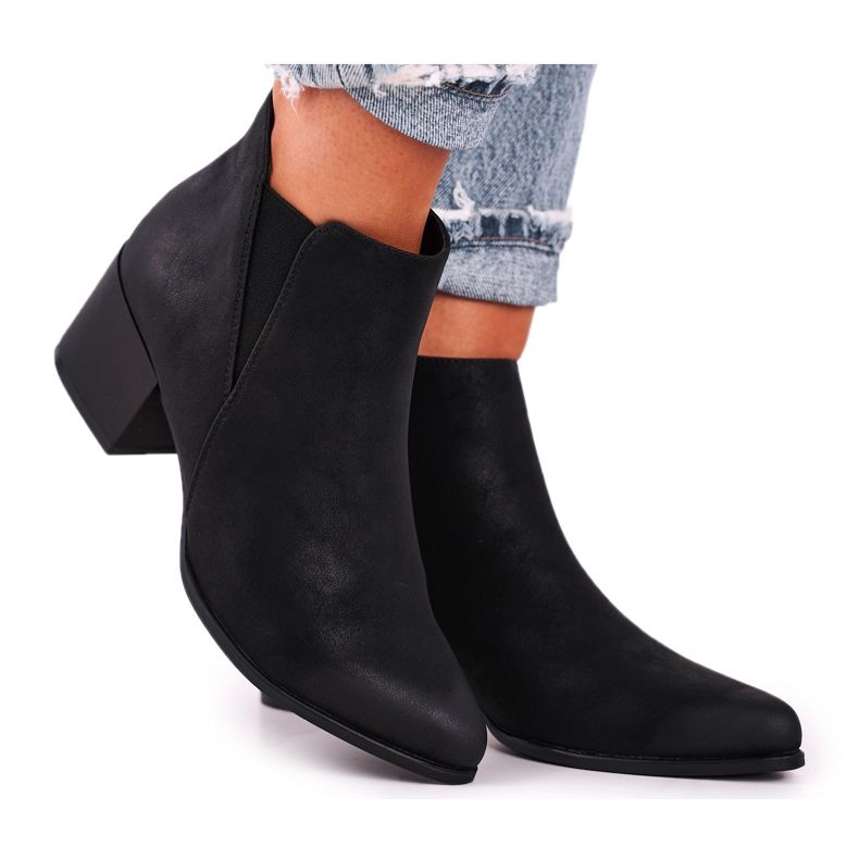 Cizme de damă Cizme Sergio Leone Jodhpur Eco Nubuck Black BT621 negru