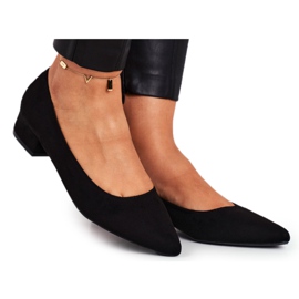 SEA Balerini negri din piele întoarsă Elivia negru