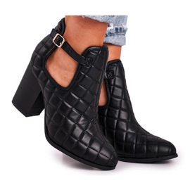 FB1 Cizme de damă pe toc matlasate cu decupaje Black Dreams negru FB1 Cizme de damă pe toc matlasate cu decupaje Black Dreams negru