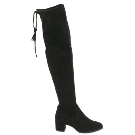 Cizme lungi de damă din piele lycra Sergio Leone KZ281 negru Cizme lungi de damă din piele lycra Sergio Leone KZ281 negru