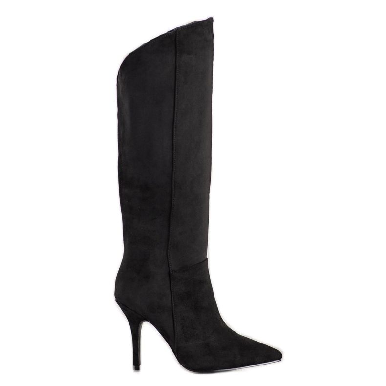 Seastar Cizme din piele de căprioară pe toc înalt negru Seastar Cizme din piele de căprioară pe toc înalt negru