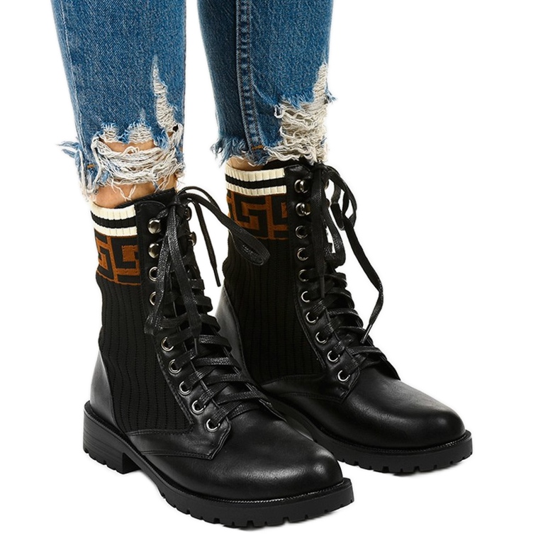 Cizme negre cu șosetă Ferniehill bej negru