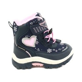 Cizme softshell American Club cu membrană bleumarin HL48 / 20 roz argint