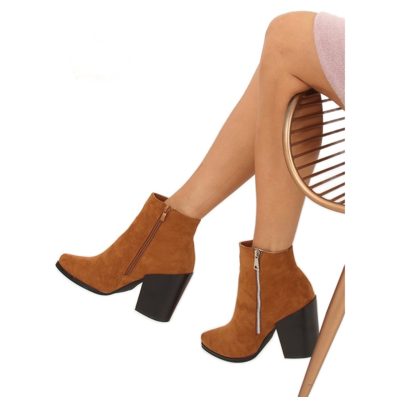 Camel TX-1873 Cizme cu toc lat Camel maro