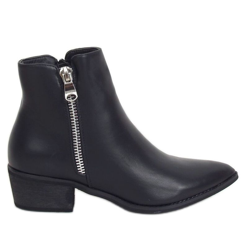 Cizme cu degetele de la picioare migdale negru BJ1565-KB Negru