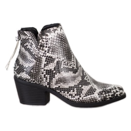 SHELOVET Snake Print Boot alb negru