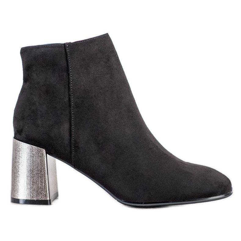 Goodin Botine cu toc decorativ negru Goodin Botine cu toc decorativ negru