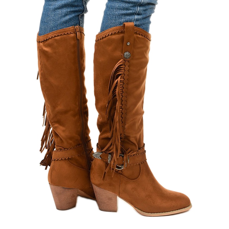 Cizme cowboy de piele camelă Kellyn maro