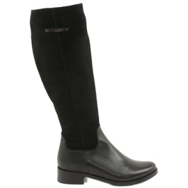 Arka Cizme negre din piele feminină 7217 negru Arka Cizme negre din piele feminină 7217 negru