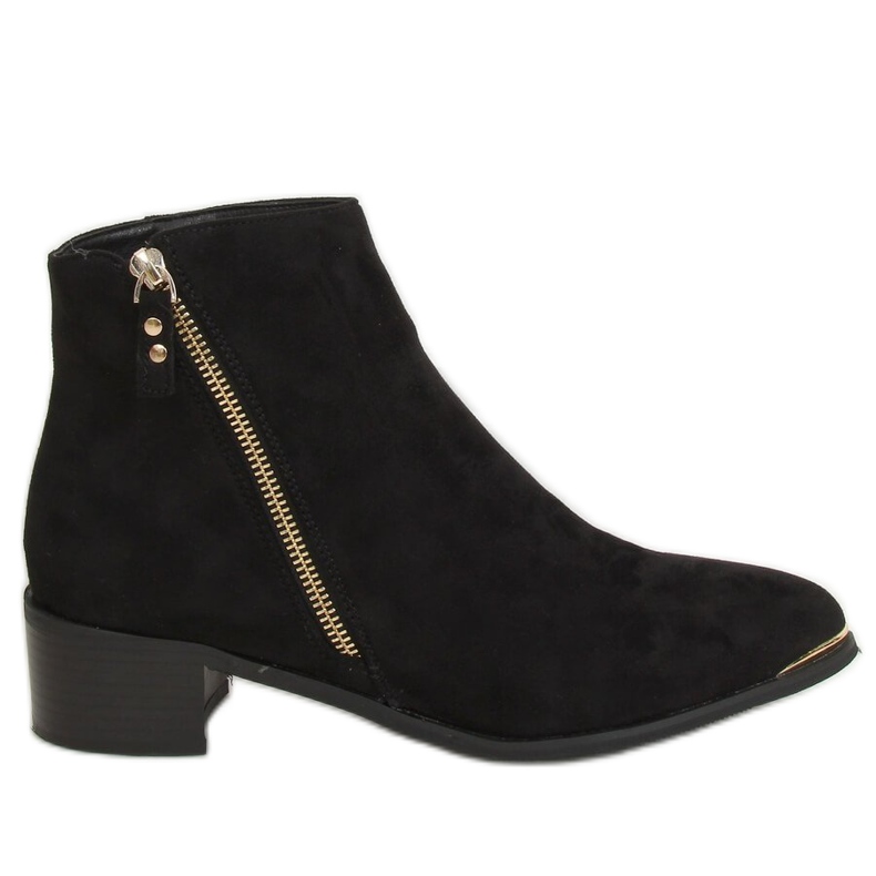 Cizme migdale negru piele de căprioară 88168-1 Negru