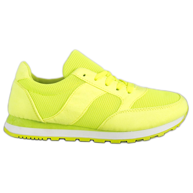 Ideal Shoes Pantofi sport neon galben