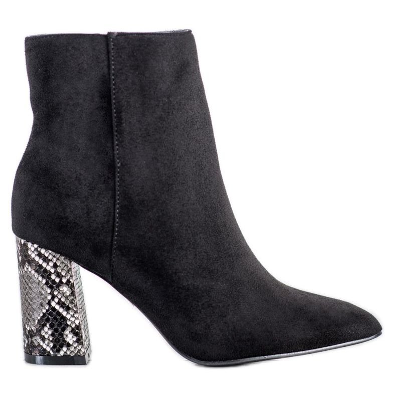 Goodin Cizme cu toc cu imprimeu șarpe negru Goodin Cizme cu toc cu imprimeu șarpe negru