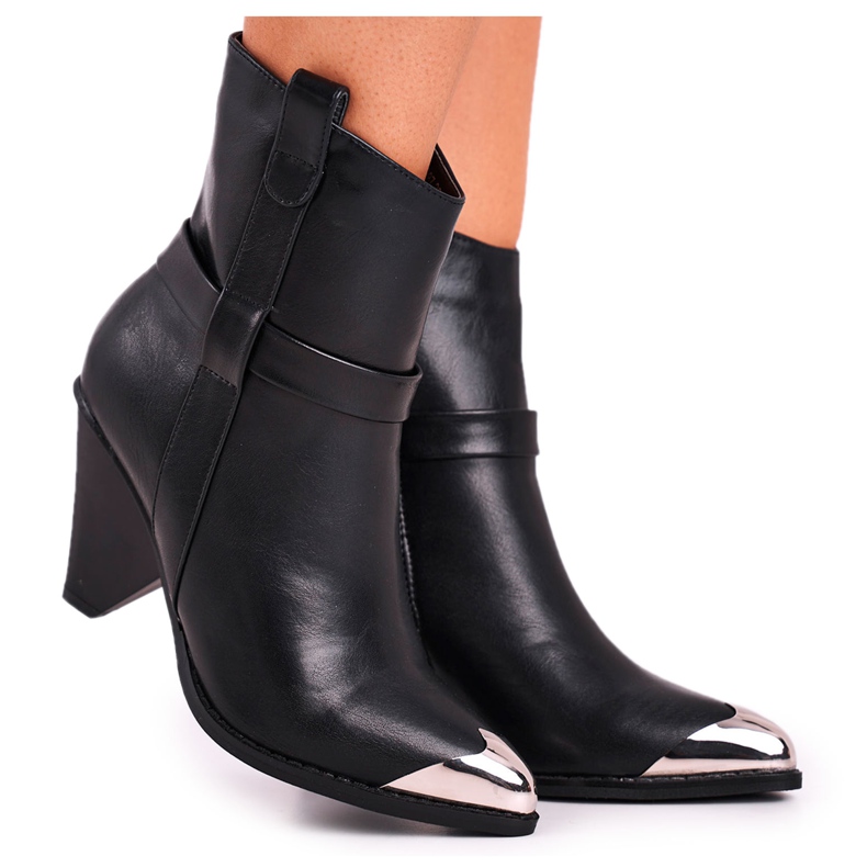 FG1 Cizme înalte pentru femei Toe din oțel negru etern