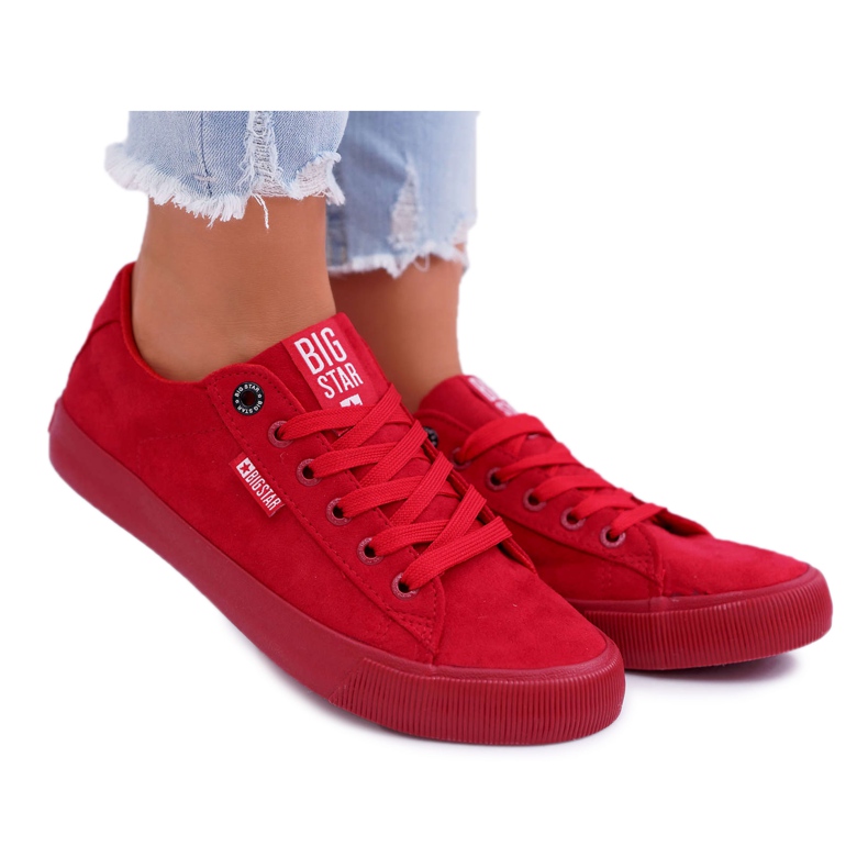 Adidași pentru femei Big Star Suede Red EE274044 roșu