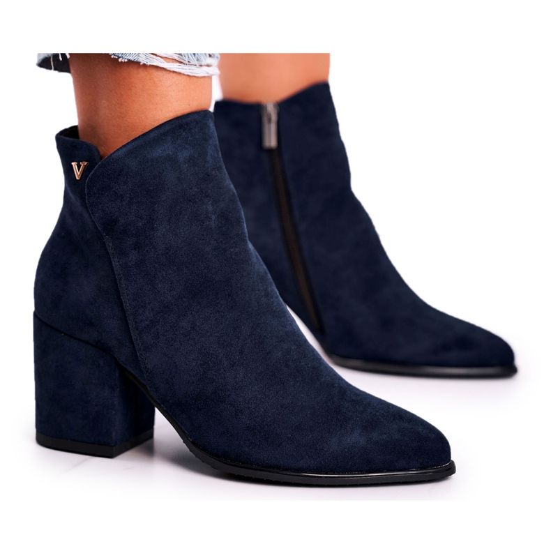 Vinceza Cizme de damă Warm Eco Suede Blue Navy Atât de bine albastru marin