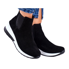 Vinceza Pantofi sport pentru femei adidași din piele neagră 21-7781 alb negru Vinceza Pantofi sport pentru femei adidași din piele neagră 21-7781 alb negru