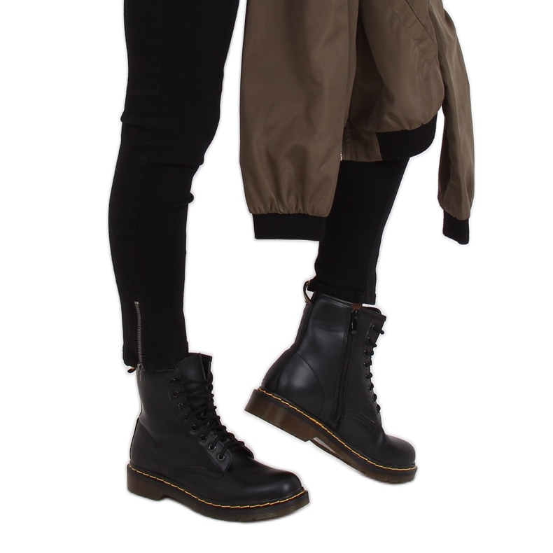 Cizme cu șiret negru martensiaki NC1019 Negru