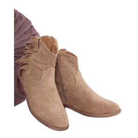 Cizme stil Boho, bej 688-A99 Kaki