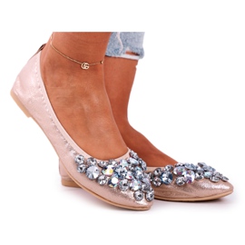 SEA Balerini pentru femei cu pietre de cristal aurii