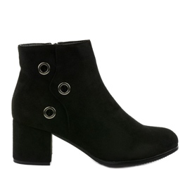 Ghete negre cu piele ecologică A8163 / A negru Ghete negre cu piele ecologică A8163 / A negru