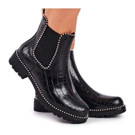 Ghete de damă Cizme Chelsea Warm Black Elvina negru Ghete de damă Cizme Chelsea Warm Black Elvina negru