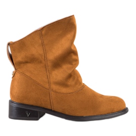 Gogo Cizme cu partea superioară largă maro