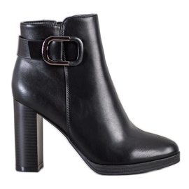 Ideal Shoes Cizme negre elegante negru Ideal Shoes Cizme negre elegante negru