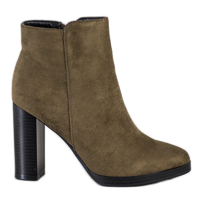 Super Me Cizme la modă cu toc înalt verde