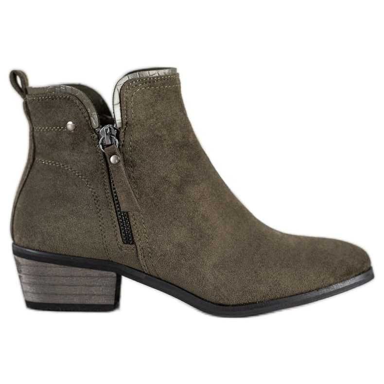 J. Star Cizme cu fermoar decorativ verde