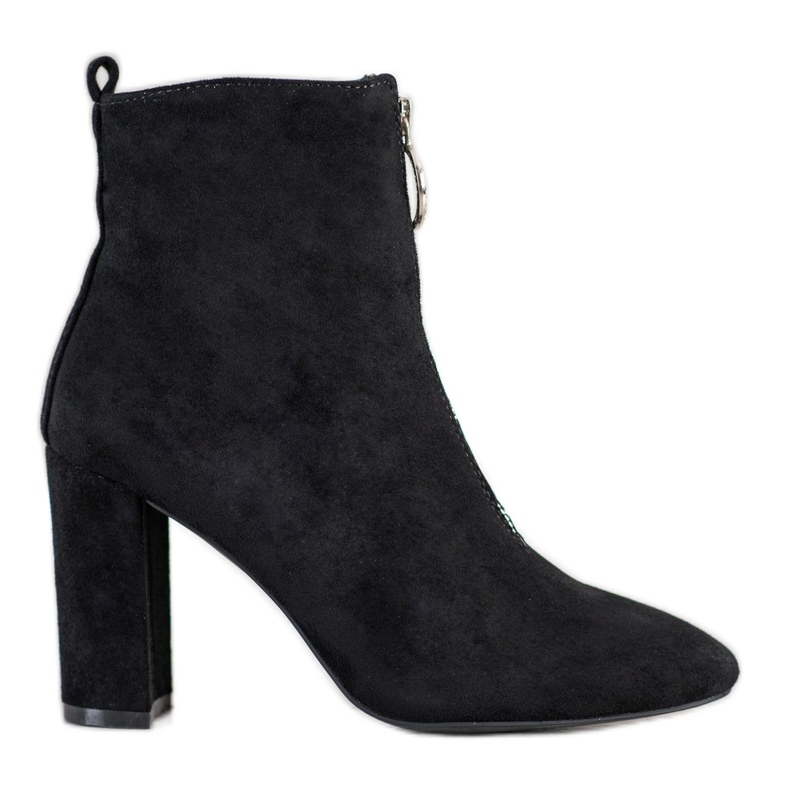 WELLSPRING Cizme cu fermoar decorativ negru