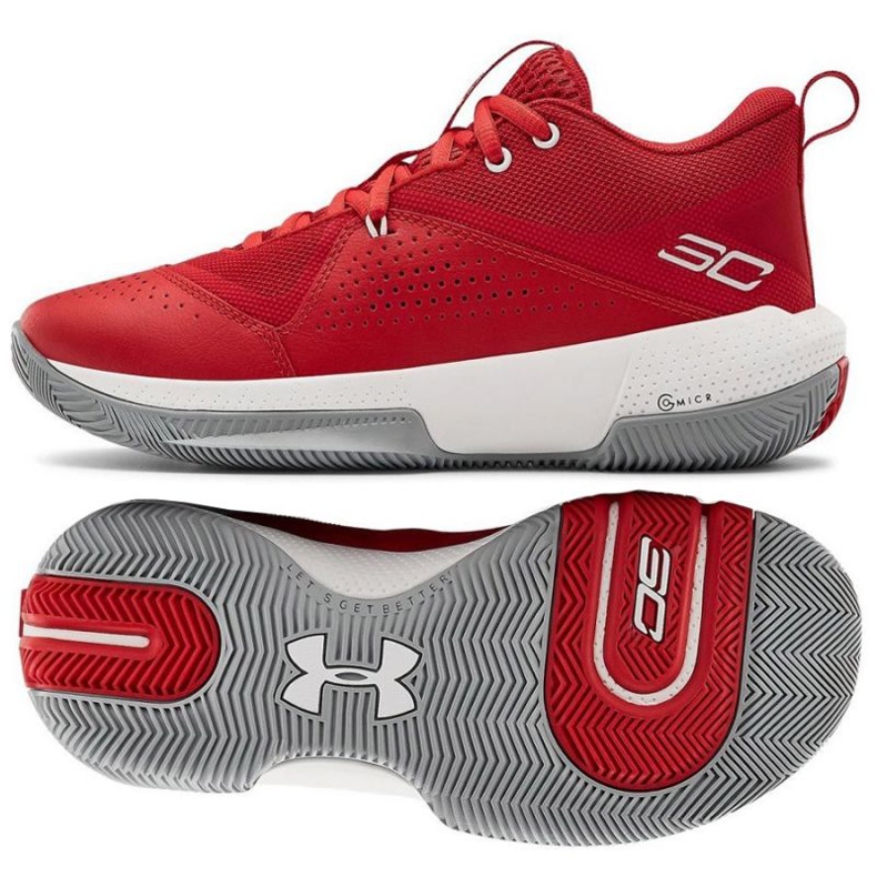 Pantofi de baschet Under Armour Gs Sc 3Zero Iv Boys Jr 3023918-600 roșu portocale si rosii