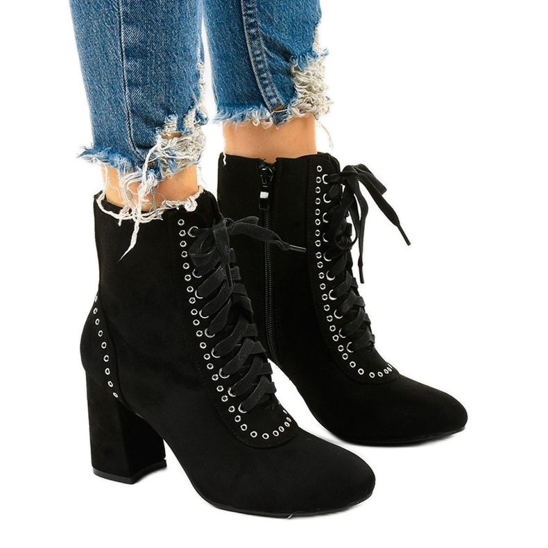 Cizme negre din piele ecologică Corstorphine negru