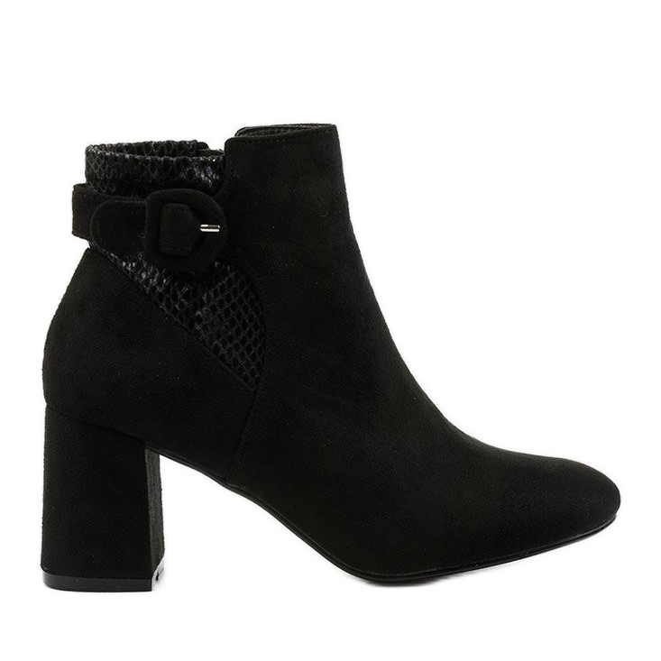 Ghete negre cu fermoar Pearpuff negru Ghete negre cu fermoar Pearpuff negru