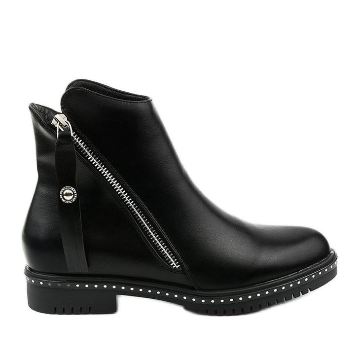 Cizme dama negre cu fermoar, Nonarila negru