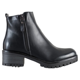 Ideal Shoes Cizme negre confortabile negru Ideal Shoes Cizme negre confortabile negru