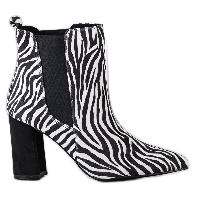 Corina Zebra Print Boot alb negru