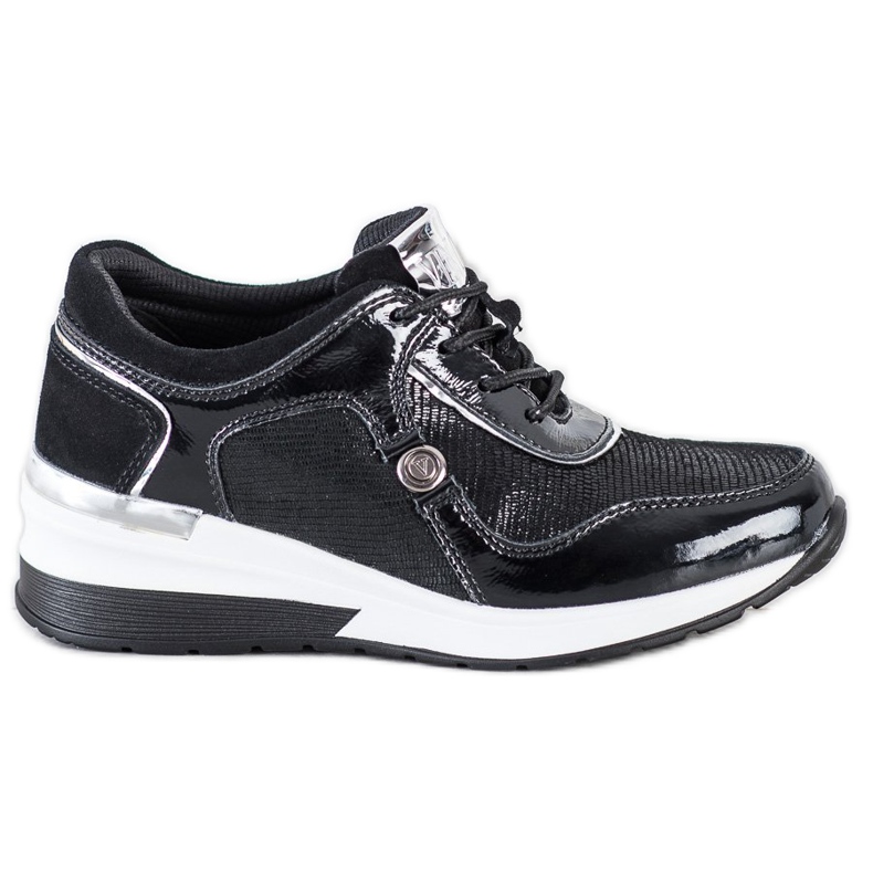 Adidași din piele VINCEZA negru