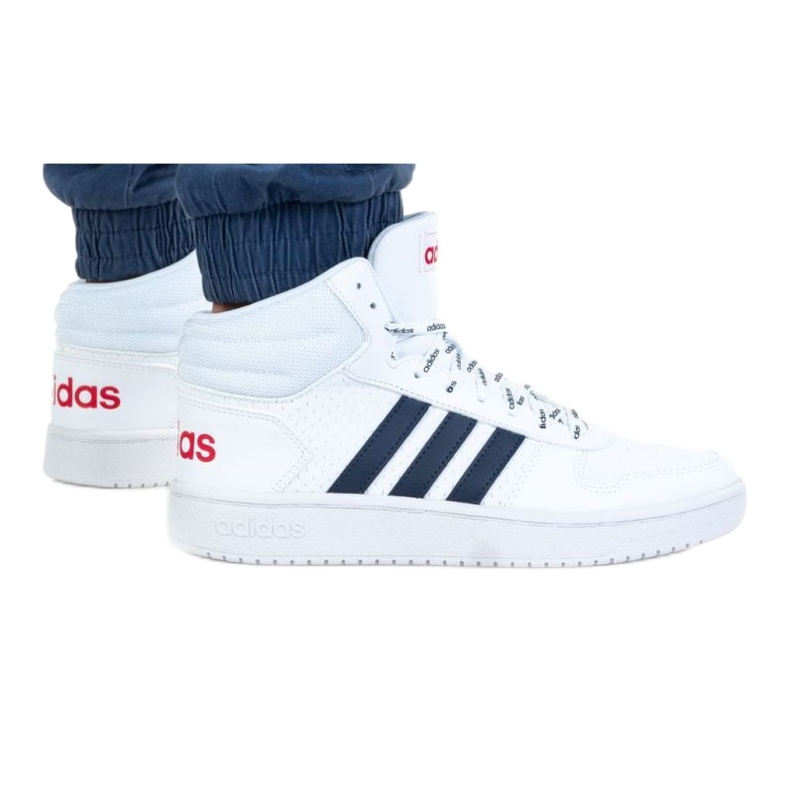 Pantofi Adidas Hoop 2.0 Mid M FW4478 alb albastru marin