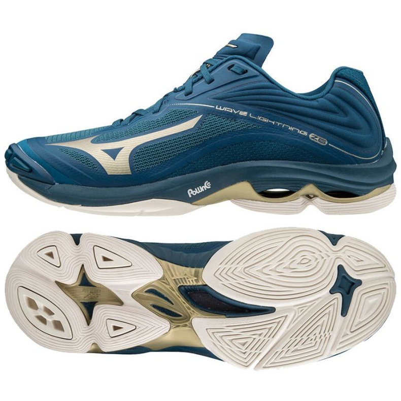 Mizuno Wave Lightning Z6 Low M V1GA200051 pantofi de volei albastru, auriu albastru