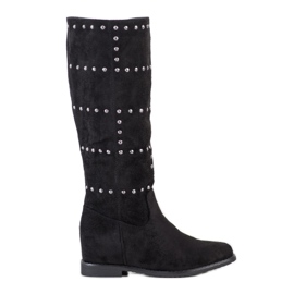 Seastar Cizme Slip-On Wedge negru
