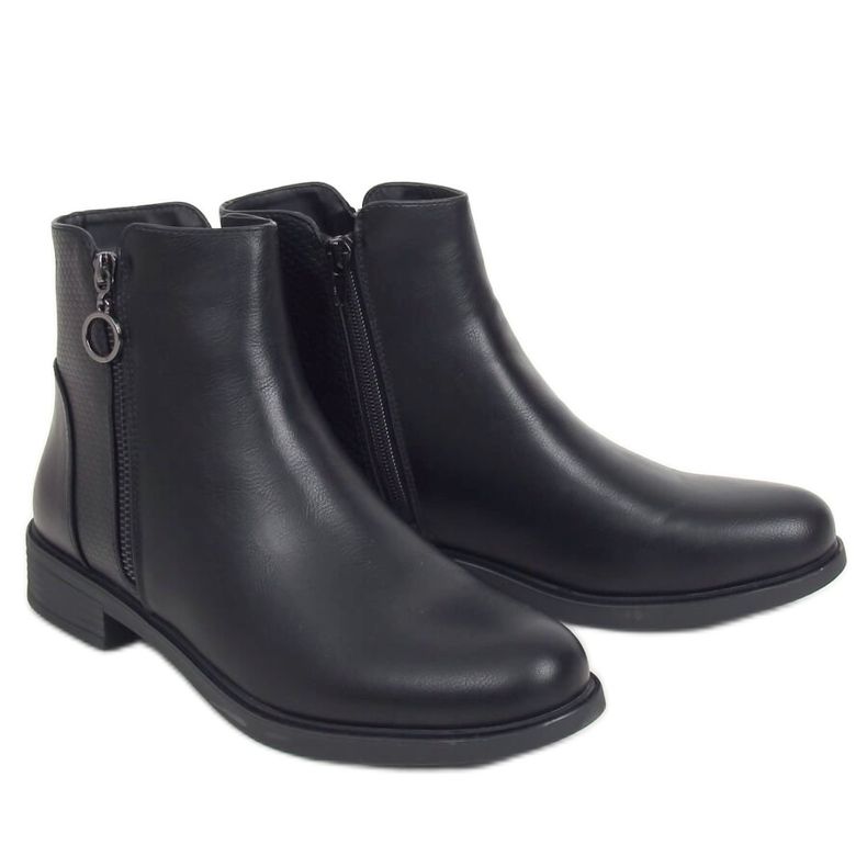 Cizme negre plate pentru femei negre MR-13 Negre negru