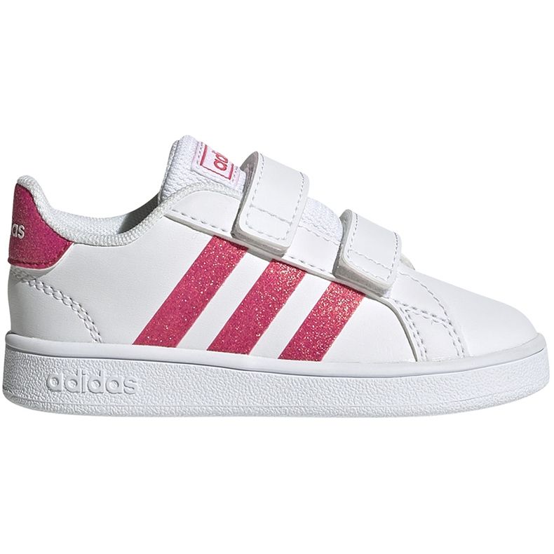 Încălțăminte pentru fete adidas Grand Court alb și roz EG3815